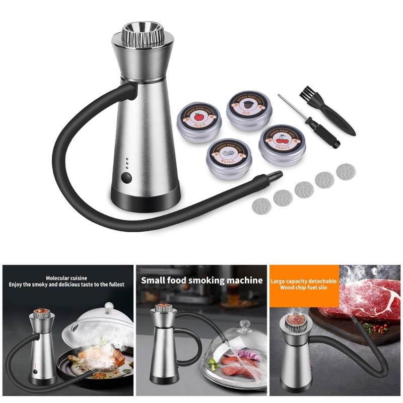 Портативный инфузер-коптильня с щепой Дымовой ароматизатор Инфузер-пистолет с щепой для кухни, барбекю, коктейлей