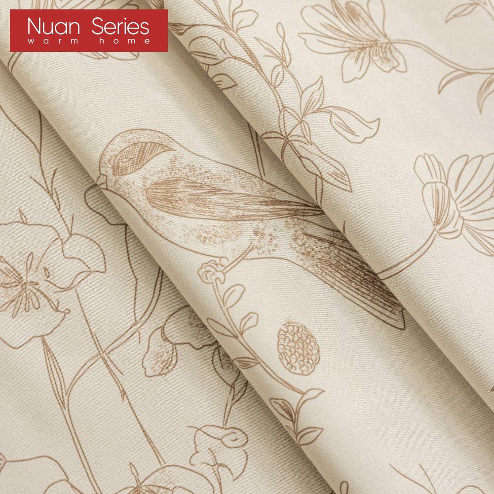 1 шт. Серия Nuan Французские Ретро Высококлассные Бежевые Шторы с Принтом Полностью Затемняющие Шторы для Спальни Гостиной Балконного Окна для Домашнего Декора