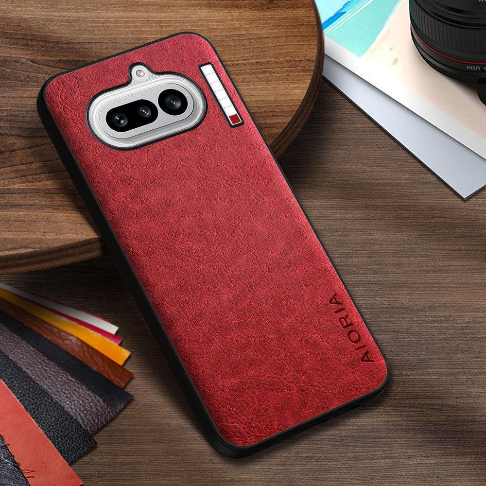 Чехол из роскошной ПУ-кожи для Nothing Phone 4a 3 3a Pro Lite 2a Plus Бизнес-дизайн однотонный чехол для телефона Мягкий ТПУ и;Жесткий ПК