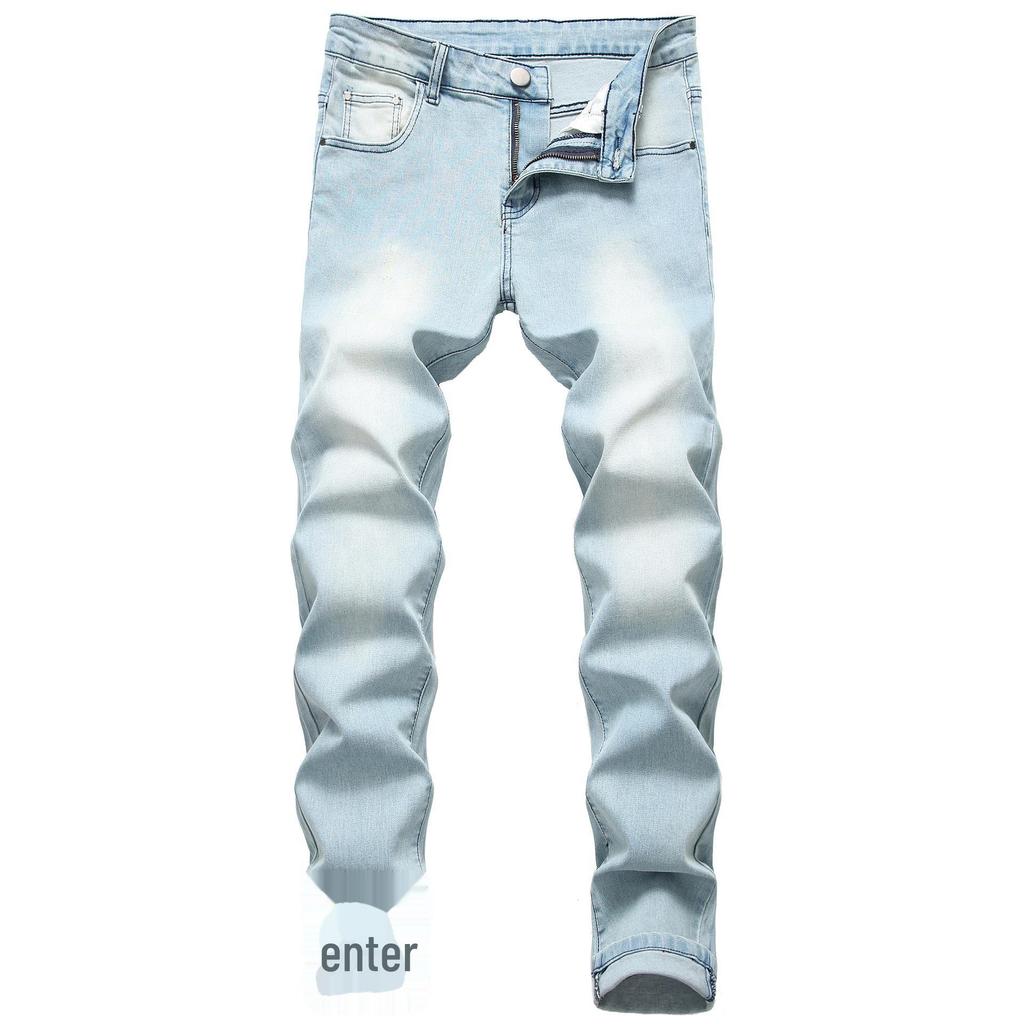 Мужские эластичные узкие джинсы Cross-Border Slim Fit в ностальгическом стиле