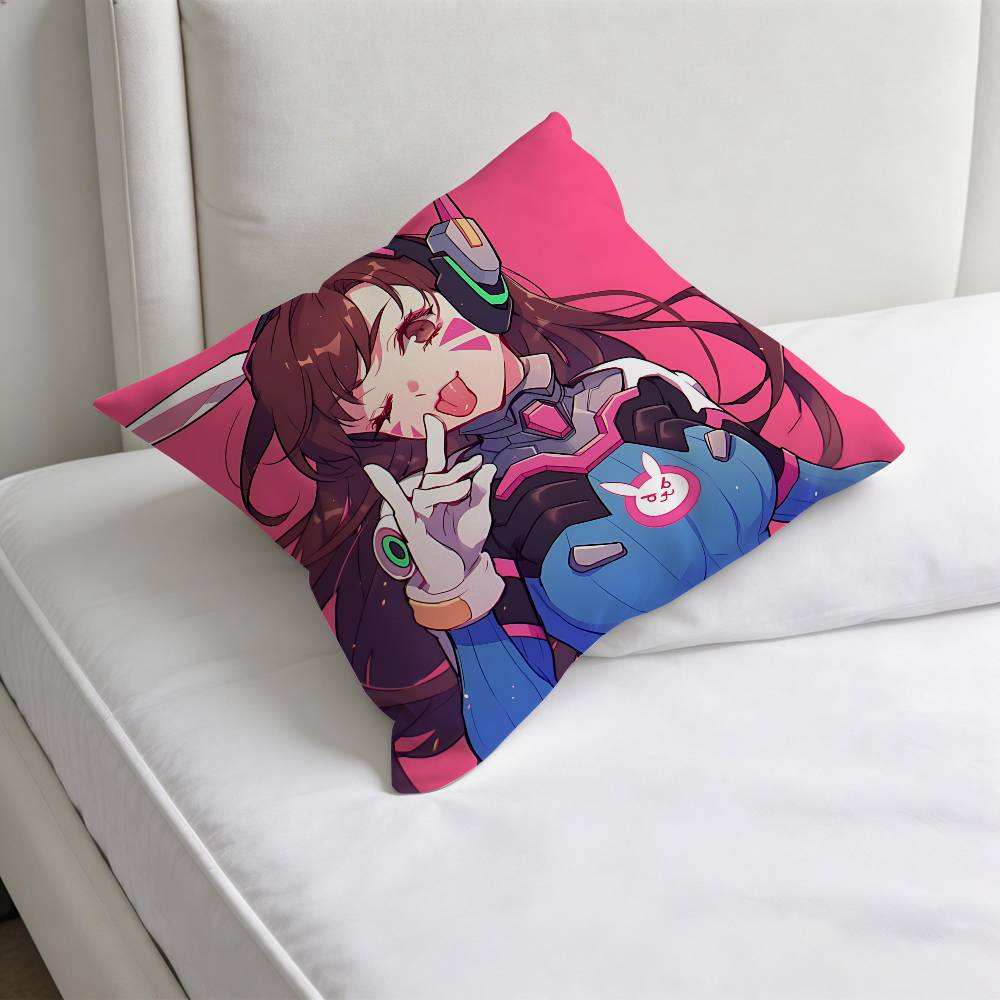 Cute DDVA OOverwatch Square Pillow Cover Decorative Throw Pillow Case for Sofa Couch Bed Home Car Living Room Decoration