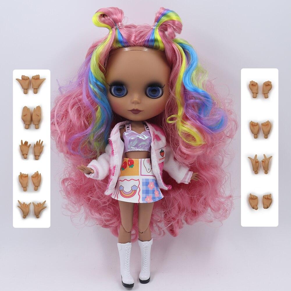 DBS Blyth Doll 1/6 Joint Body Specials 30cm Super Black Skin Colorful Hair BJD Toys Fashion Gifts