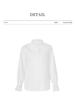 French White Women's Flare Sleeve Lace Top - Casual Long Sleeve Stand Collar Shirt