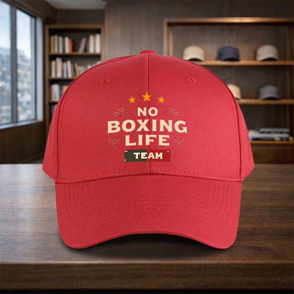 No Boxing Life Team Printed Baseball Cap Adjustable Snapback Hat for Travel Streetwear