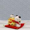 Yakushi Kiln Parent and Harmony Good Luck Maneki-neko (Treasure Bag, Child) (with Sticker)