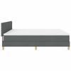 LED Boxspring Bed with Headboard Dark Gray 200 x 200 cm Fabric
