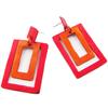 [R1213] - Artisanal Earrings 'Aluminirock' Red Orange - 5x3 Cm
