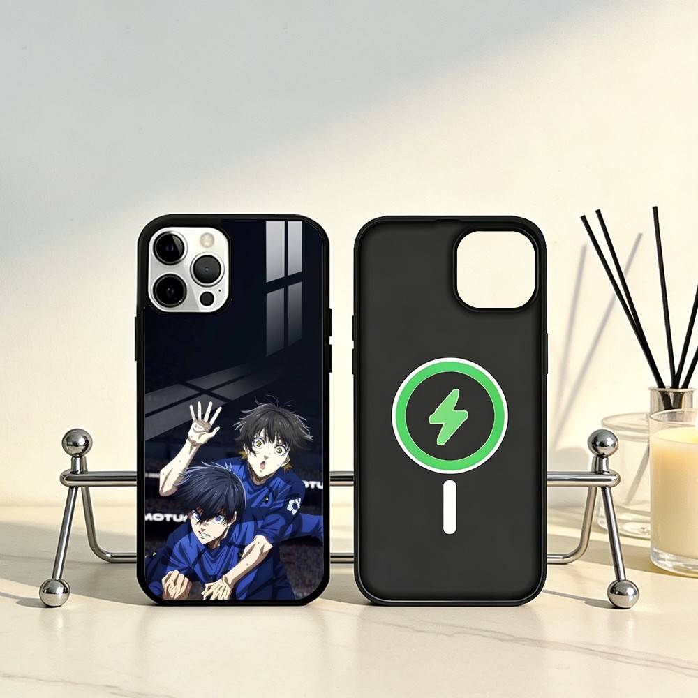 Чехол для телефона с аниме Blue Lock Для iPhone 17, 16, 15, 14, 13, 12, 11 Plus, Pro Max Магнитный Для Magsafe Беспроводная зарядка
