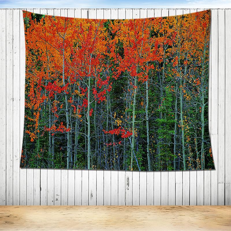 Скандинавский лес, проживание в семье, подвесная ткань, украшение комнаты, фон для окна, ткань, осенний ремонт общежития, пейзаж, гобелен