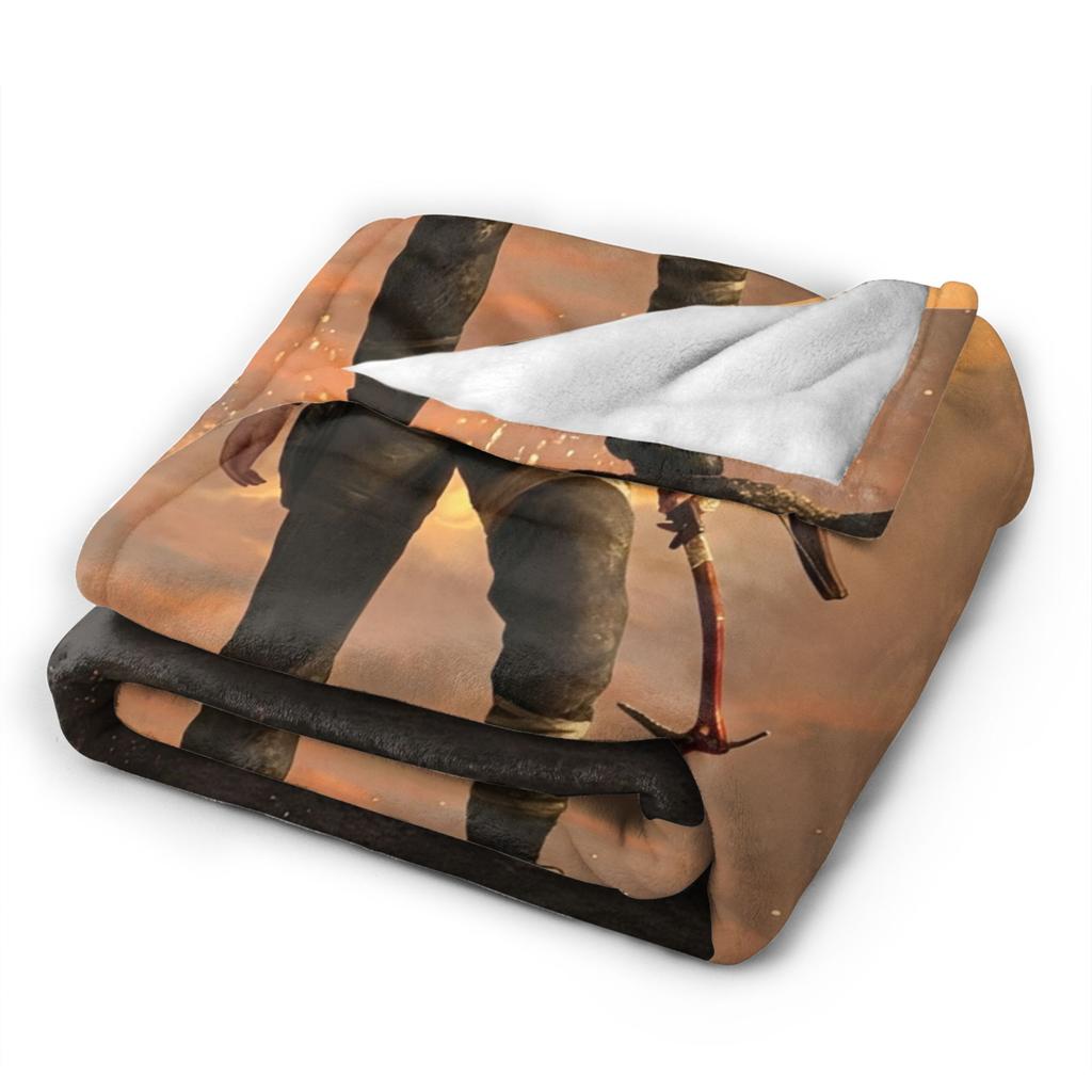 Tomb-Raider Lara Croft Fashion Blanket Survival Video Game Flannel Vintage Breathable Throw Fashion Blanket for Bedding Lounge Winter Travel