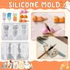 Силиконовые формы с тремя головками, силиконовые формы для кристальной смолы, креативные формы для брелоков, формы для игрушек ручной работы