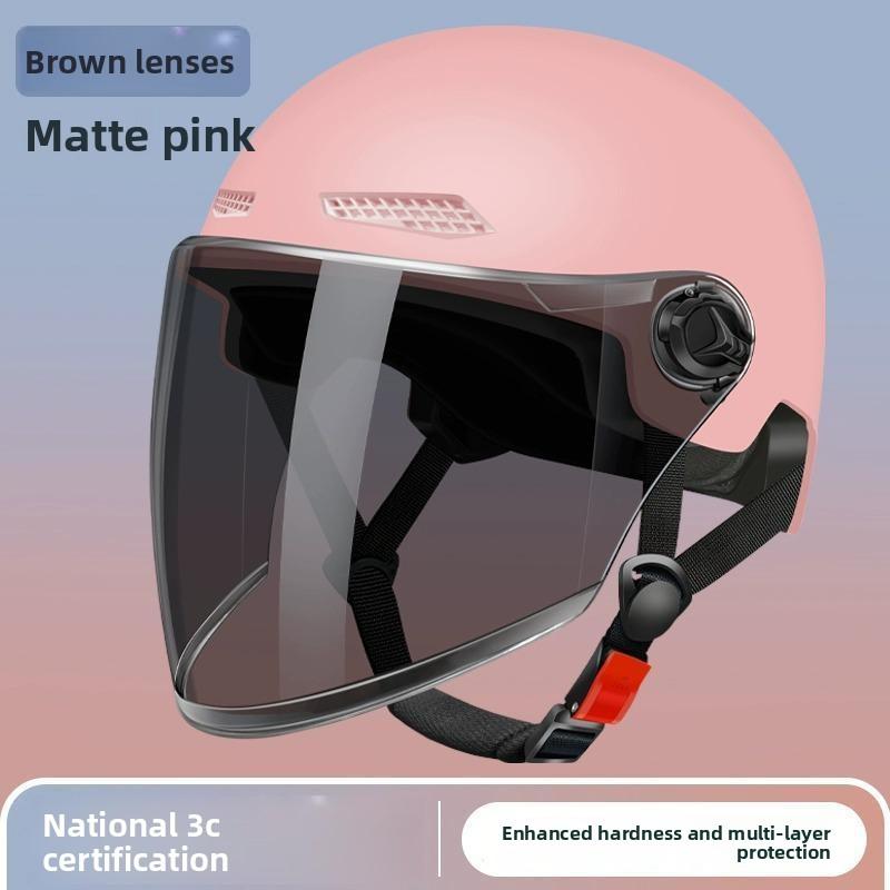 Electric Car Helmet Men and Women Summer Sun Protection Helmet Lightweight Half Helmet Battery Car Sunshade