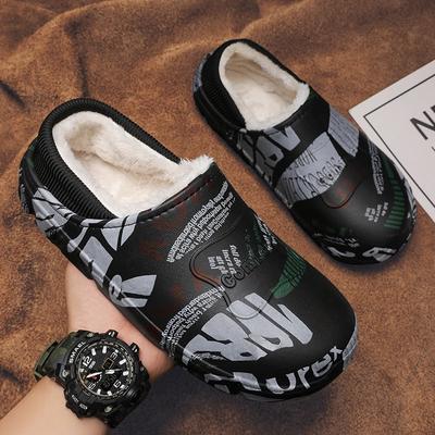 Мода 2024 Зимние тапочки Мужские уличные Водонепроницаемые Теплые кроссовки Женские Слипоны Домашняя плюшевая обувь Толстая платформа Нескользящая обувь