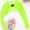 Women's 2025 Solid Color Mesh Swimsuit Cover-up with Long Sleeves, Sexy Beach Swimwear Top