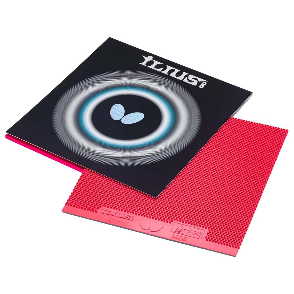 Butterfly Illius B Table Tennis Variation Red GU 00430 SS Rubber, Cutman, High-Particle, Type, (006), (Gokuus)