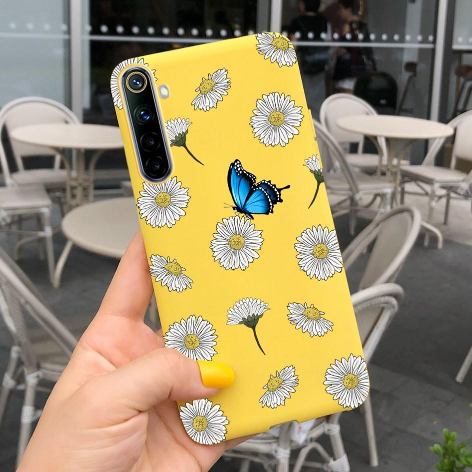 Для Realme 6 6 Pro Чехол Милые Узоры Молочной Коровы и Цветов Мягкая Задняя Крышка Для OPPO Realme 6 6S 6Pro RMX2061 Coque Funda Realme6 Capa