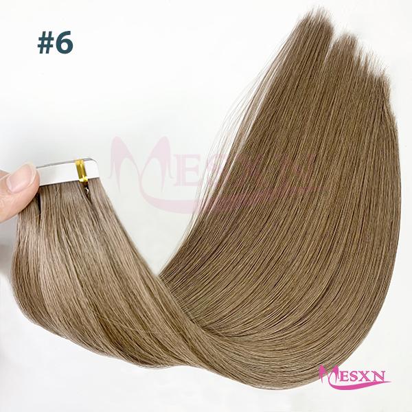 MESXN High Quality Tape in Extensions 100% Human Hair Invisible SKin Weft 613 color Adhesive Real Natural Hair For Women