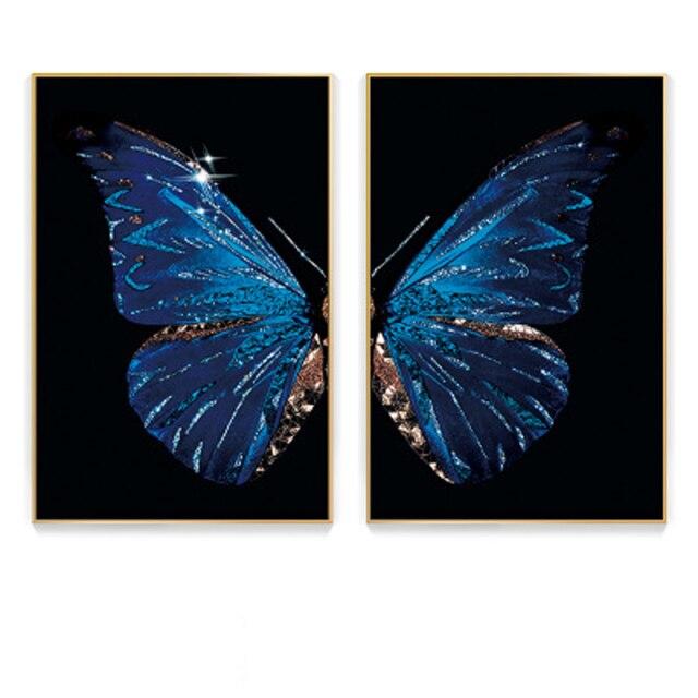 Яркий цвет крылья бабочки скандинавский скандинавский холст хлопок картина Золотая бабочка ретро комната декоративный настенный постер