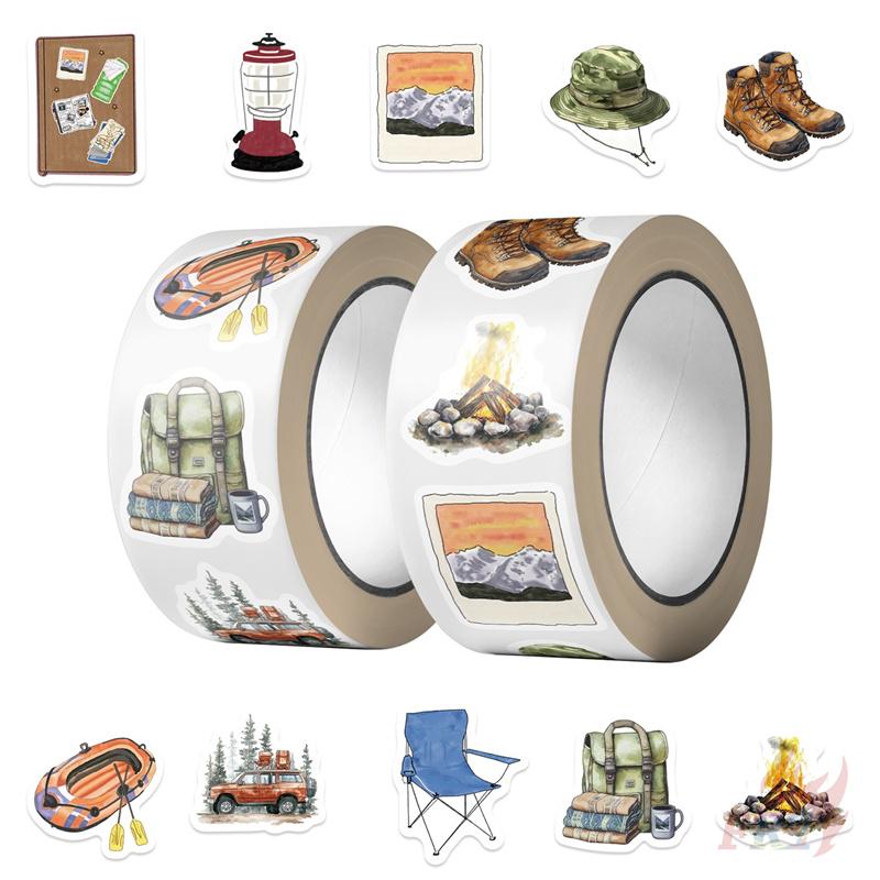 500Pcs/Roll Outdoor Camping Kids Rewards Stickers - DIY Scrapbooks Album Decor Sealing Label Decals