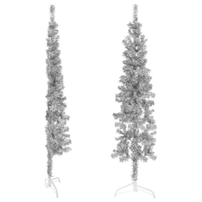 VidaXL Demi Sapin de Noël Artificiel Mince avec Support Arbre de Noël Décoration de Vacances Ornement de Noël Décoration de 344595
