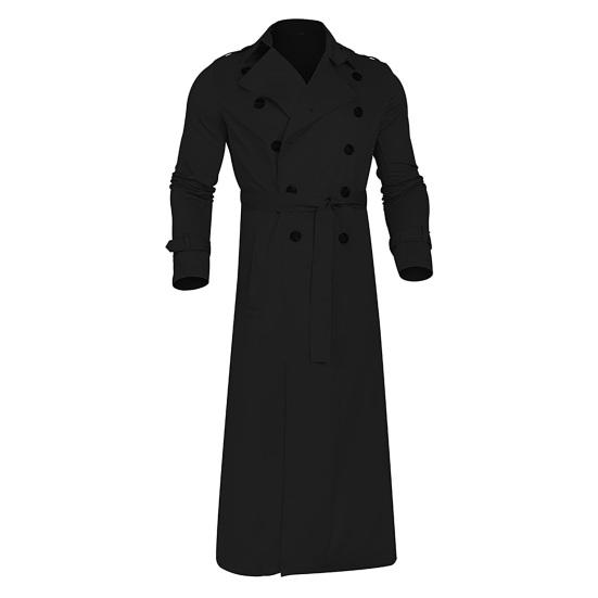 Пальто двубортная ветровка с лацканами в западном стиле мужская куртка на осень