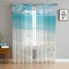 Beach Sky Sea Ocean Sheer Curtains for Living Room Decoration Tulle Voile Organza Window Curtains for Kitchen Bedroom