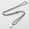 Titanium Steel Smiley Face Necklace Trendy Cool Sweater Chain Women'S Hip Hop Pendant Men'S Couple Accessories Personalized Pendant