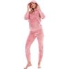 Keanu Womens/Ladies Heart Fleece Embossed Long Pyjama Set