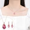 Женское ожерелье, элегантный роскошный благородный подарок, красные серьги-гвоздики со стразами и инкрустацией в виде капель воды, комплект