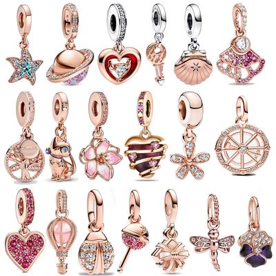 Изысканные медные стрекозы&Земля&Божьи коровки&Ключи&Ракушки&Цветы Шарм Подходит для браслета бренда Женские украшения DIY