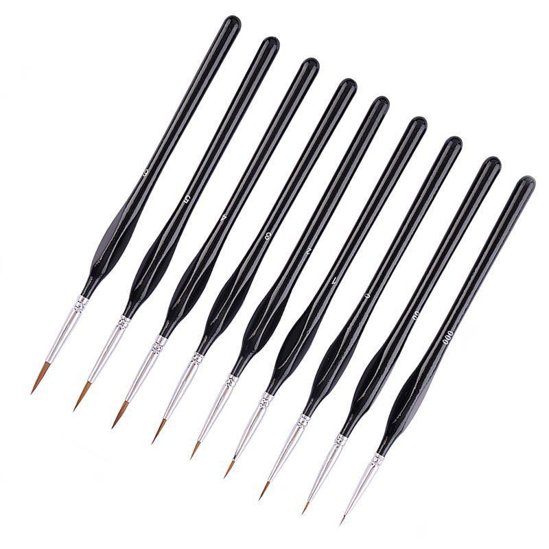 Треугольный набор кистей из шерсти ласки: Деревянный стержень для контурирования и линейного рисунка для акварельной и масляной живописи.