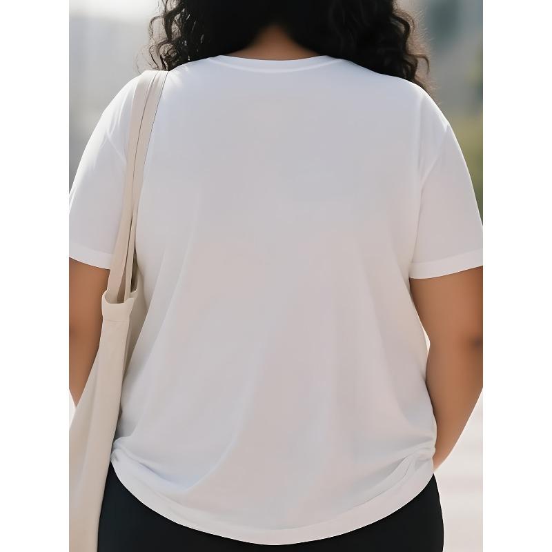 Европейский размер Лига Справедливости Женская футболка с графическим принтом логотипа Чудо-женщины - L-5XL, Всесезонный комфорт, Повседневная, С круглым вырезом, Короткий рукав