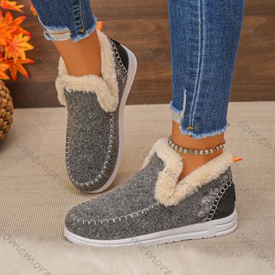 Празднуйте Зимние балетки для женщин Толстоподошвенные сноубутсы Женские Утепленные Утолщенные Меховые Теплые Большого размера Повседневные Женские Хлопковые Туфли