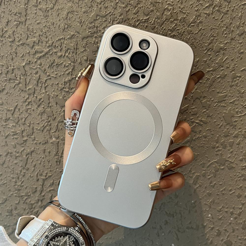 Матовый мягкий силиконовый магнитный чехол для телефона с беспроводной зарядкой для IPhone 15 14 13 12 11 Pro Max 15 Plus, защитный чехол для стеклянных линз