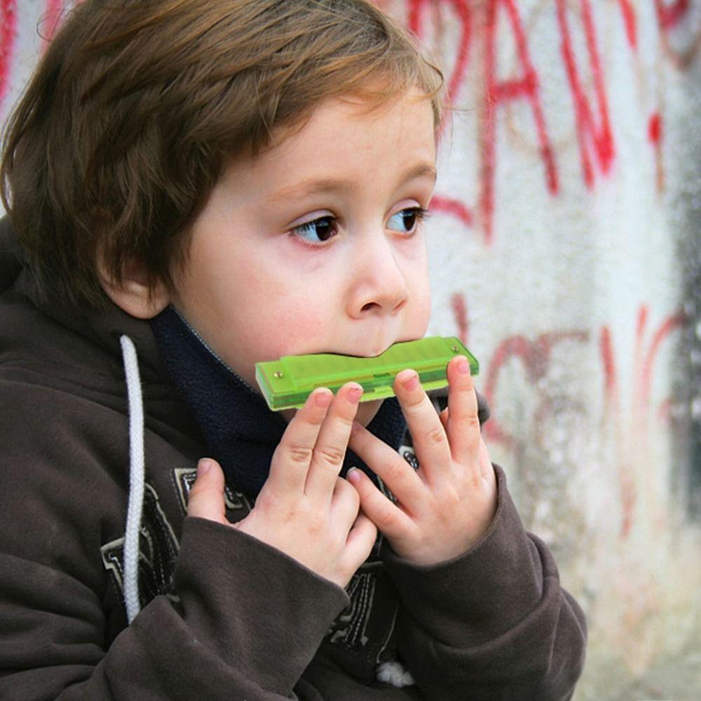 Bright Color Blues Harmonica Translucent Diatonic Harmonica Kids Educational Toy