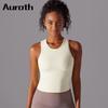 Auroth Solid Color Yoga Sports Vest Women Casual Fitness Tops Slim Running Tank Top