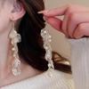 Романтические серьги с искусственным жемчугом, модные серьги-подвески с кисточками из прозрачной ракушки для женщин и девушек, очаровательные аксессуары для украшений
