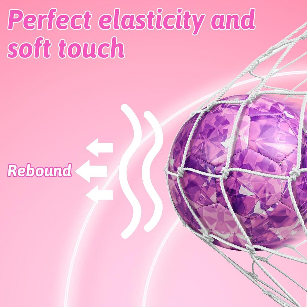 BYAOSUN Soccer Size TPU and for Practice and Purple Ball, 4, Leather, Soft, Durable, Abrasion-Resistant, Competition, [Used]