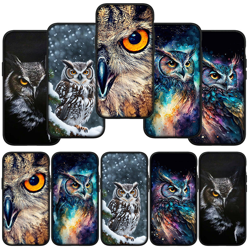 Чехол для телефона для iPhone 17 16 15 Xiaomi Poco F8 F7 X7 X6 X5 M8 C85 C75 C71 Redmi Note 14 13 12 11 Pro Max A3 A4 14C 13C 15C 12C Мультяшный чехол Сова