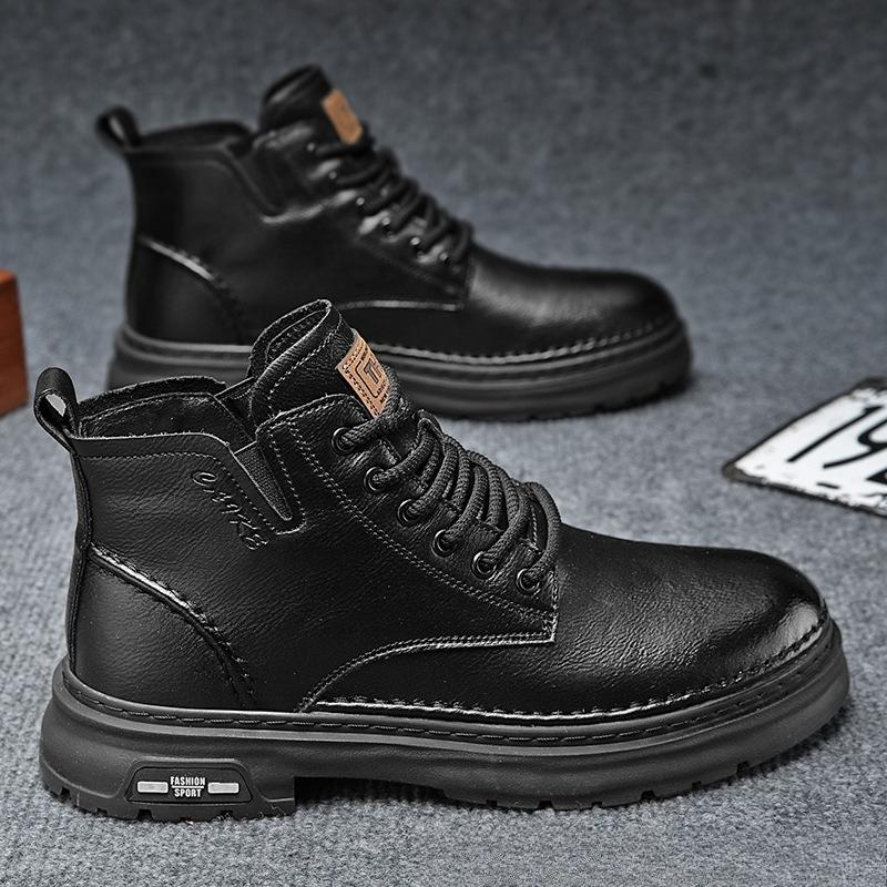 2025 Новые мужские ботинки челси на массивной подошве, средней высоты, в стиле ретро, рабочая одежда, британский стиль, удобная, универсальная, повседневная уличная обувь