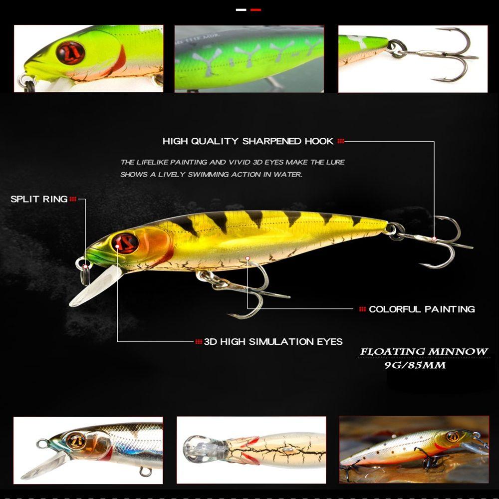 Multicolor Tackle Crankbaits Winter Fishing Minnow Lures Floating Minnow Baits Fish Hooks