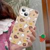 B-BrownS Bear C-ConyS Phone Case Tempered Glass For iphone 14 13 12 11 Pro Mini XS MAX 14Plus X XS XR Fundas