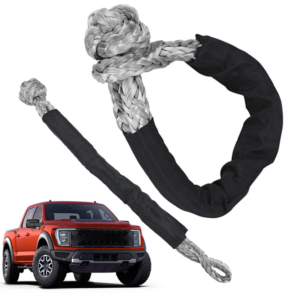 43000lbs Soft Shackle Synthetic Rope U Hook Winch Rope Knot With Protective Sleeve Tow Trailer Hook for Truck Vehicle Recovery