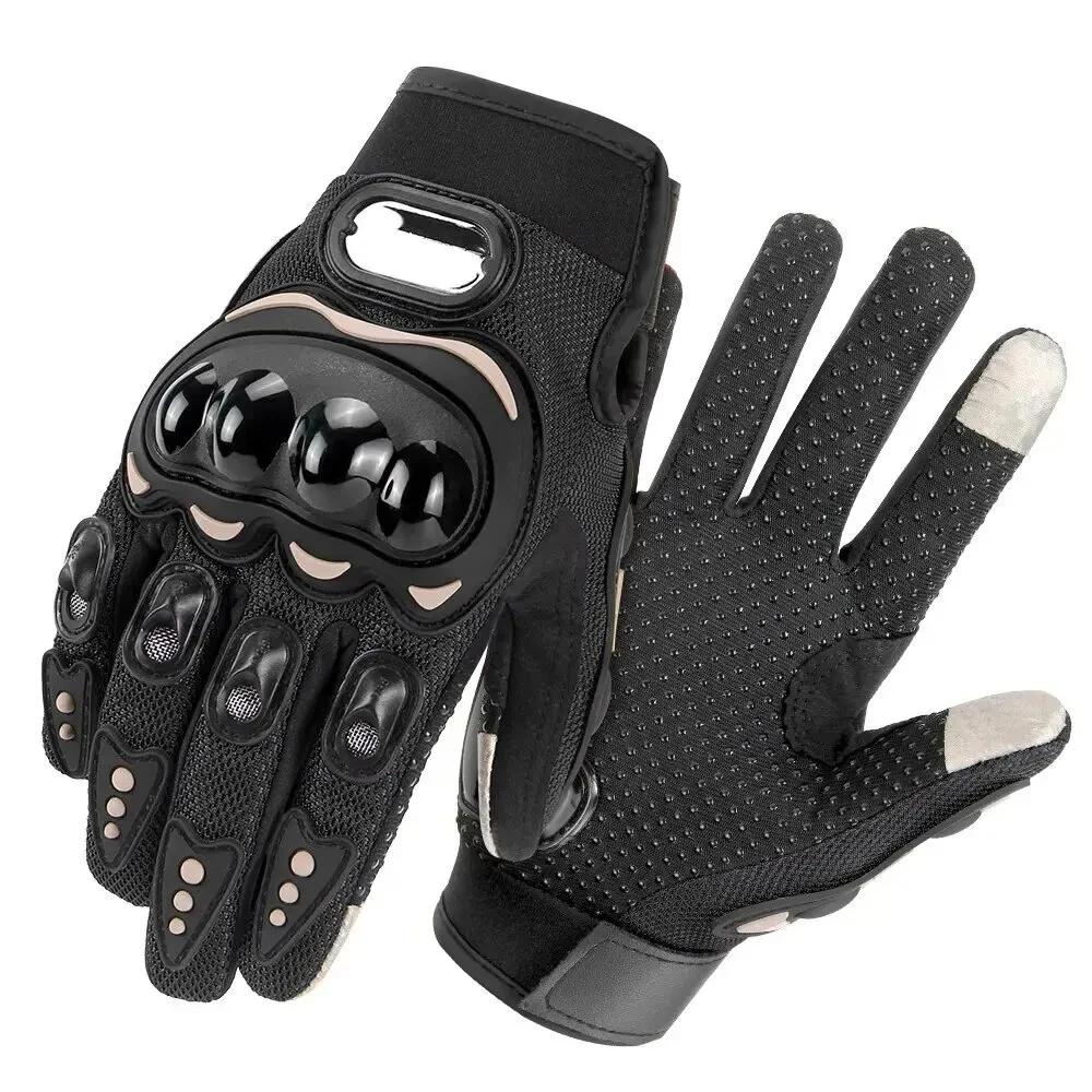 Mesh Motorcycle Cycling PVC Shell Gloves Full Finger Touch Screen Breathable Motorbike Motocross Bicycle Racing Riding Glove