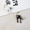 Cute Spotted Cat Brooch Japanese Trend Fashion Design Corsage Suit Pin High-End Exquisite Accessories