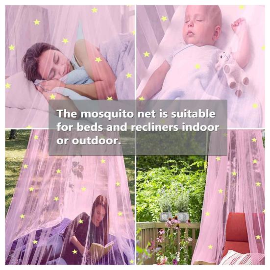 1 компл. купольный балдахин для кровати, складной светящийся в темноте полиэстеровый балдахин со звездами и принцессой, декор для спальни, предметы домашнего обихода