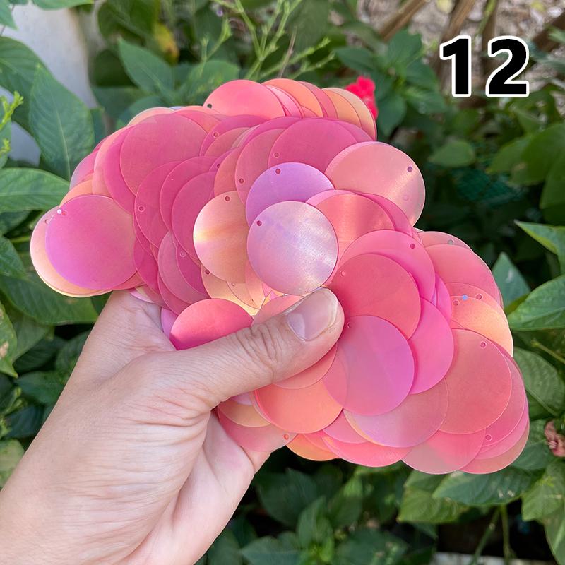 30 мм Разноцветные Конфетные Крупные Пайетки с Отверстием ПЭТ Круглые Пайетки Шитье Рукоделие Украшение Свадебного Платья DIY Аксессуары Рассыпные Пайетки