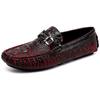 Модные туфли из крокодиловой кожи, мужские повседневные роскошные кожаные мокасины ручной работы, мужские итальянские модные туфли для вождения, ретро-мокасины, удобные