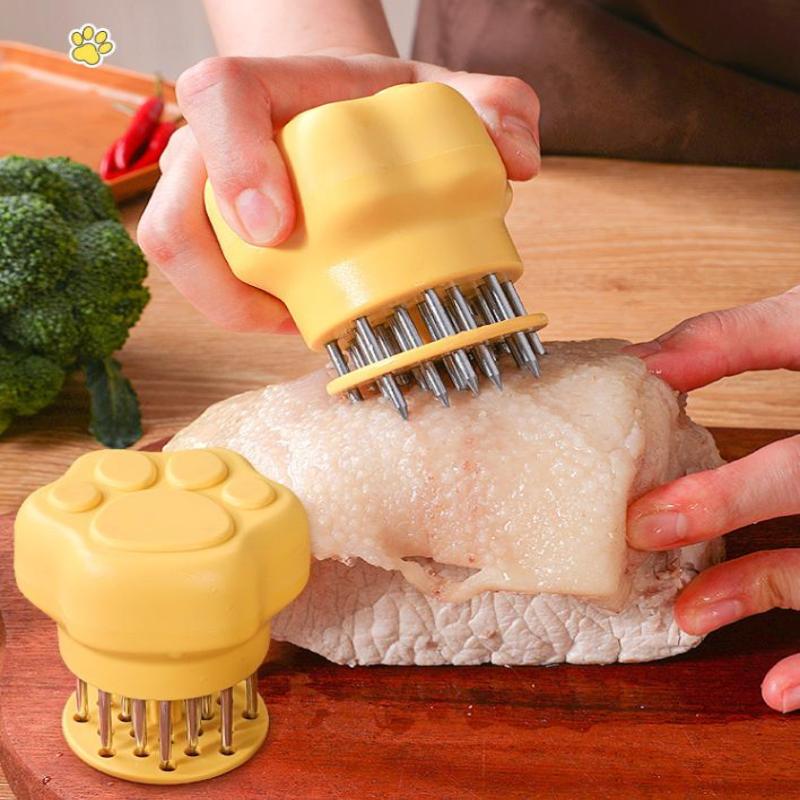 Тендерайзер для мяса из нержавеющей стали в форме кошачьей лапки, игла для отбивания мяса, инструмент для тендерайзера мяса с иглой, мясной молоток, кухонный инструмент
