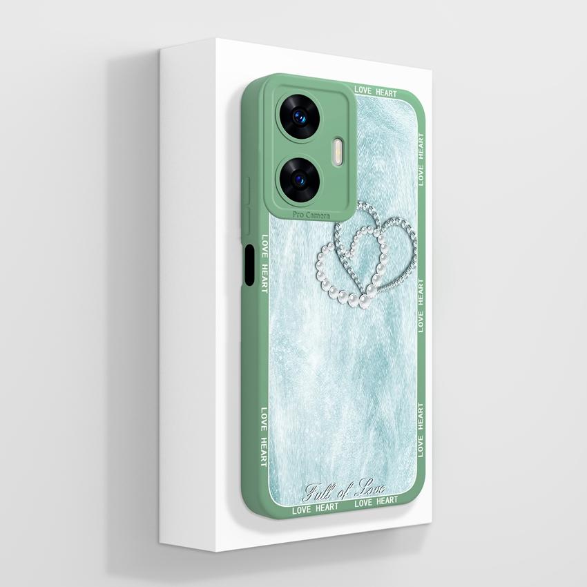 Красивые чехлы для телефона в форме сердца любви для Realme C55 C35 C25 C20 C15 C11 C21Y C25Y Мягкий жидкий силиконовый бампер Противоударный защитный чехол для Realme Casing